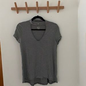 American Eagle black and white striped tunic top